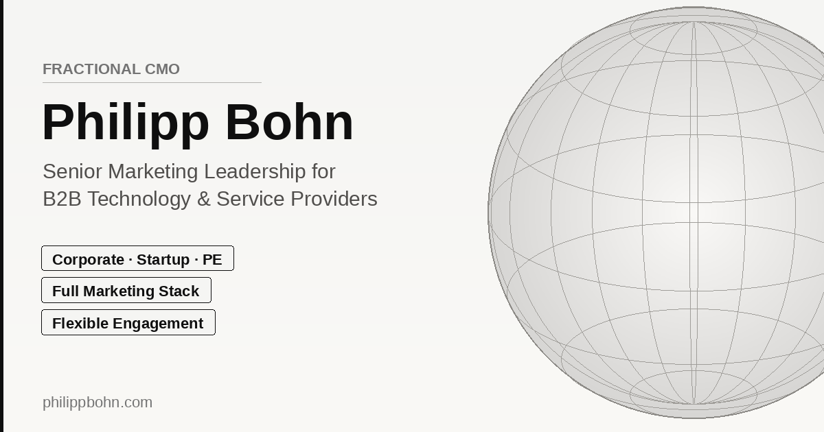 Philipp Bohn | Fractional CMO for B2B Technology, SaaS & AI
